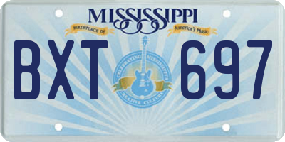 MS license plate BXT697