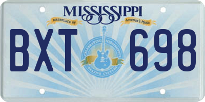 MS license plate BXT698