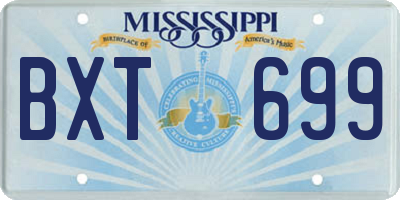 MS license plate BXT699