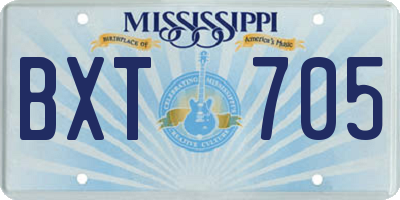 MS license plate BXT705