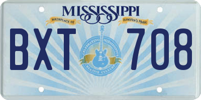 MS license plate BXT708