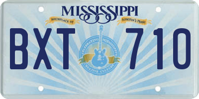 MS license plate BXT710