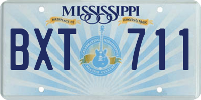 MS license plate BXT711