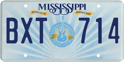 MS license plate BXT714