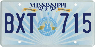 MS license plate BXT715
