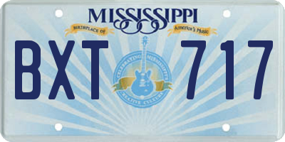 MS license plate BXT717