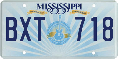 MS license plate BXT718