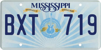 MS license plate BXT719