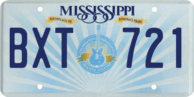 MS license plate BXT721