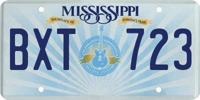 MS license plate BXT723