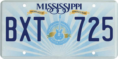 MS license plate BXT725