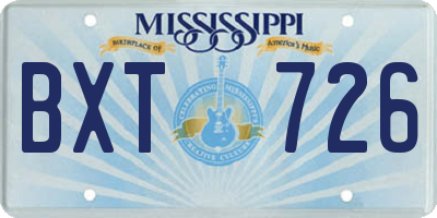 MS license plate BXT726