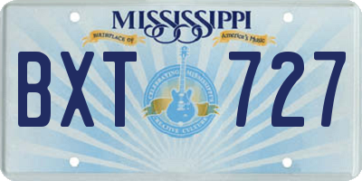 MS license plate BXT727