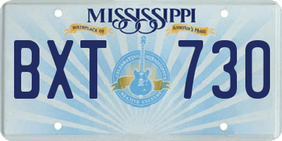 MS license plate BXT730