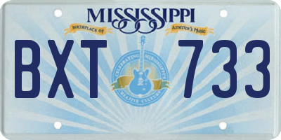 MS license plate BXT733