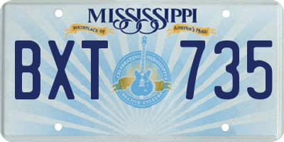 MS license plate BXT735