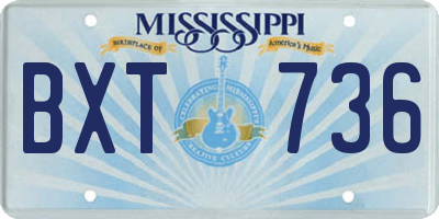 MS license plate BXT736