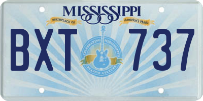 MS license plate BXT737