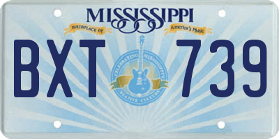 MS license plate BXT739