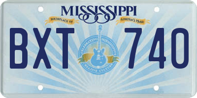 MS license plate BXT740