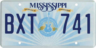 MS license plate BXT741