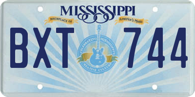 MS license plate BXT744