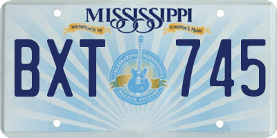 MS license plate BXT745