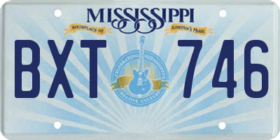 MS license plate BXT746