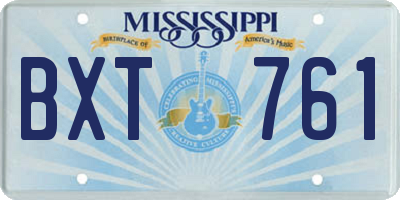 MS license plate BXT761