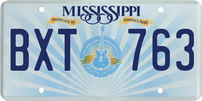 MS license plate BXT763