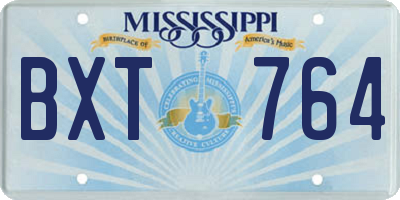 MS license plate BXT764