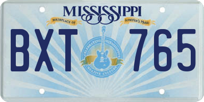 MS license plate BXT765