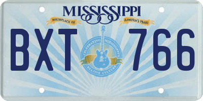MS license plate BXT766