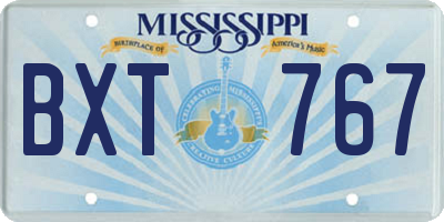 MS license plate BXT767