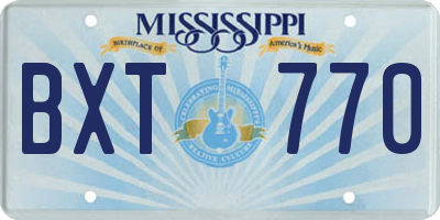 MS license plate BXT770