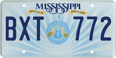 MS license plate BXT772