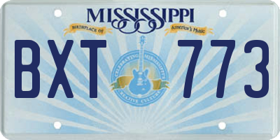 MS license plate BXT773