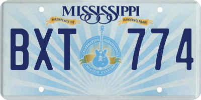 MS license plate BXT774
