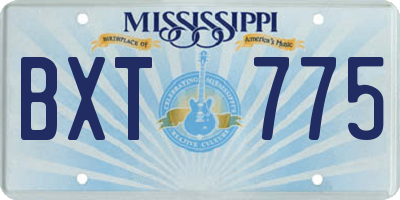 MS license plate BXT775