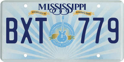 MS license plate BXT779