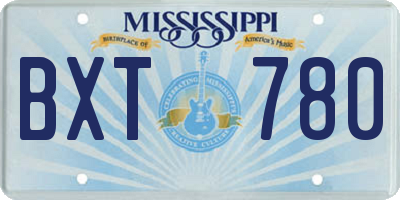 MS license plate BXT780