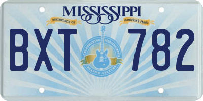 MS license plate BXT782