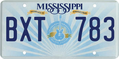 MS license plate BXT783
