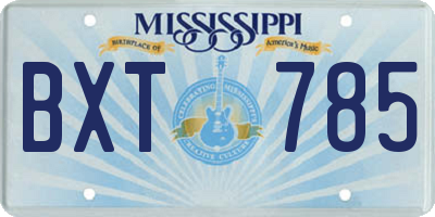 MS license plate BXT785