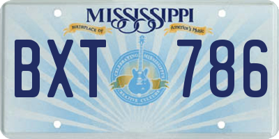 MS license plate BXT786