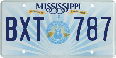 MS license plate BXT787
