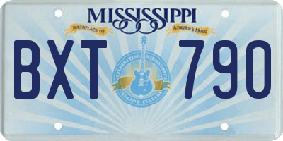 MS license plate BXT790