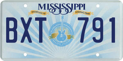 MS license plate BXT791