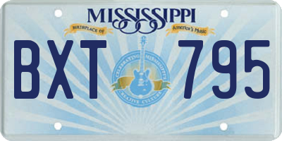 MS license plate BXT795