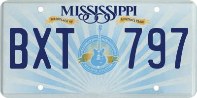 MS license plate BXT797